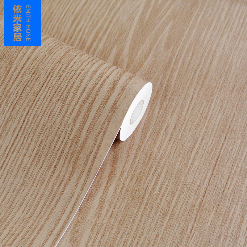 韩版PVC木纹贴纸自粘墙纸壁纸展柜家具翻新加厚带导气槽贴膜30米