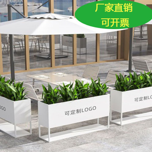 户外铁艺花箱外摆花架落地隔断围栏广场商业街户外花坛