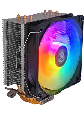 万家风A400 台式电脑CPU风冷散热器4热管直触大风量降温散发光