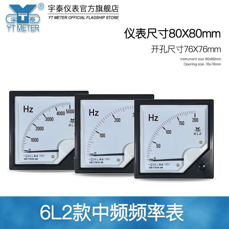 6L2中频频率表100v 1000hz 1500hz 2000hz指针赫兹表80*80mm450HZ