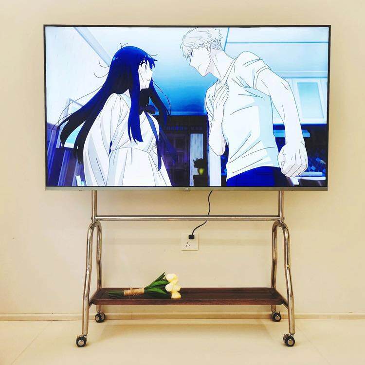 不锈钢艺术移动式电视落地支架客厅卧室现代简约挂架43-75寸家用