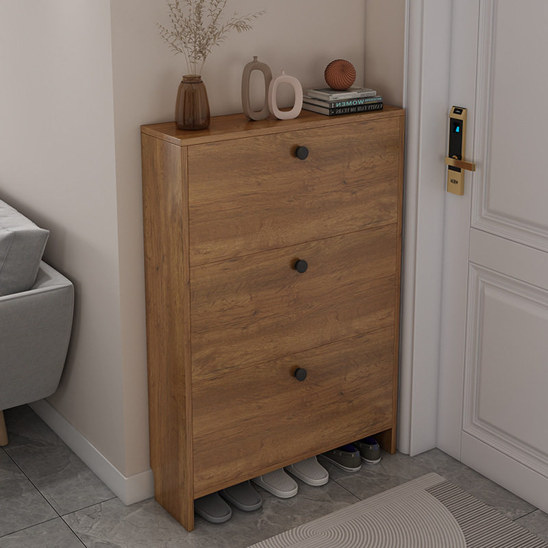 门口翻斗鞋柜实木空间超薄经济型北欧家用15cm大容量玄关柜简约省