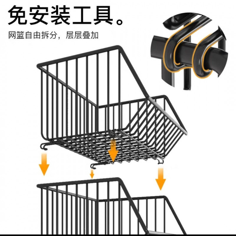 厨房置物架多层落地蔬菜家用移动小推车玩具篮子收纳架子菜篮子架
