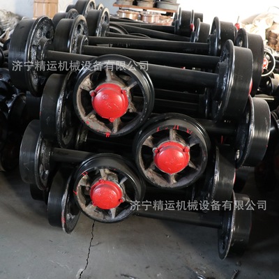 350矿车轮对闭式蒙头轮载重1吨平板火车矿车轮实心矿车轮对