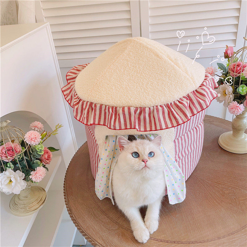 秋冬圣诞尖顶猫咪帐篷q保暖猫窝红条纹狗窝防风宠物窝马戏团猫房,宠物/宠物食品及用品,猫窝/屋/帐篷/沙发,淘宝优惠券,粉丝福利购,淘宝优惠卷