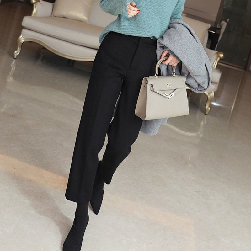 高级感灰色毛呢直筒裤女秋冬职业气质H小个子高腰显瘦垂感休闲西,女装/女士精品,大码裤装,淘宝优惠券,粉丝福利购,淘宝优惠卷