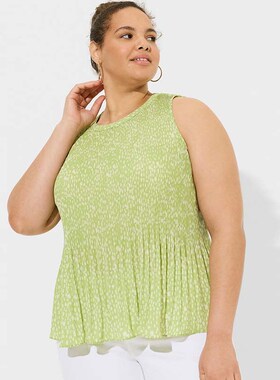 200斤夏装胖mm300斤超大码百褶背心F女宽松无袖打底雪纺上衣衫119