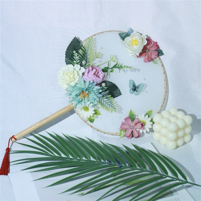 中国风中式干花古风花艺团扇暖场手工diy团建沙龙材料包亲子活动,特色手工艺,其他特色工艺品,淘宝优惠券,粉丝福利购,淘宝优惠卷