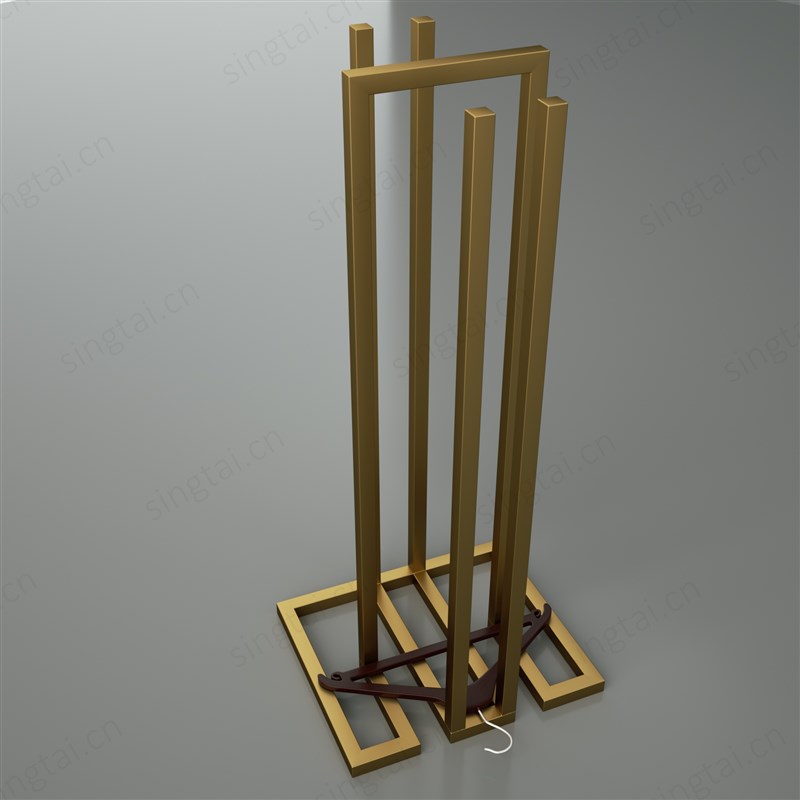 衣架收纳架裤夹收集架服装店不锈钢简约金色衣裤架存放整理储存架