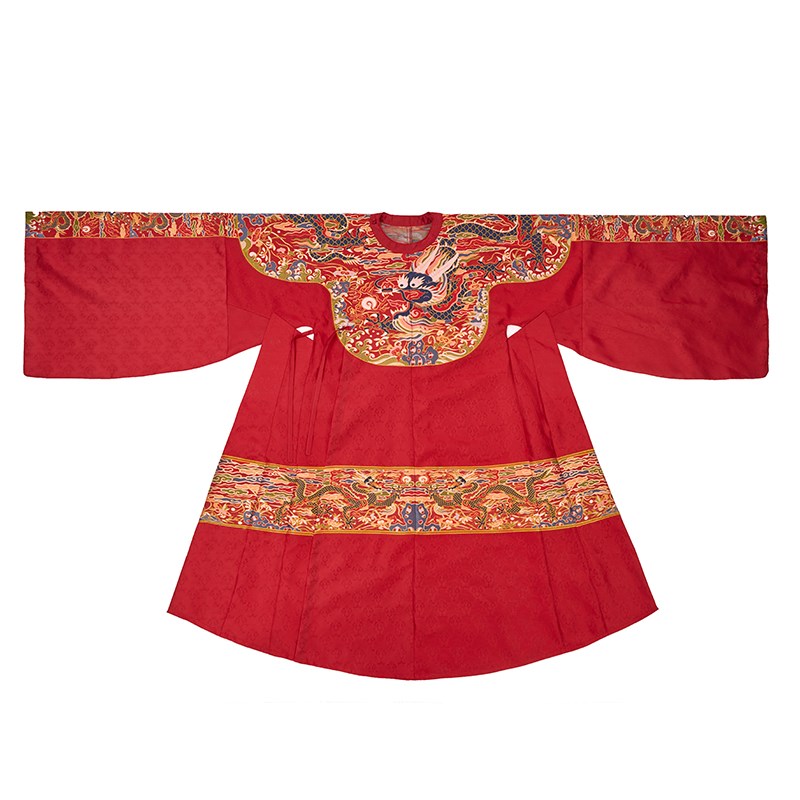 惜物国风明制汉服万历斜摆圆领袍四合云纹纱过肩龙云纹妆花蟒袍