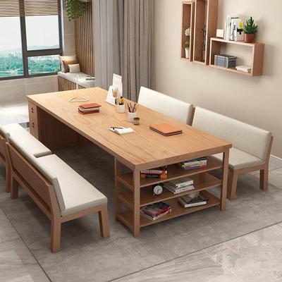 严实wyy20241木书桌书学大板桌带抽屉柜一选体习桌客厅长条桌办公