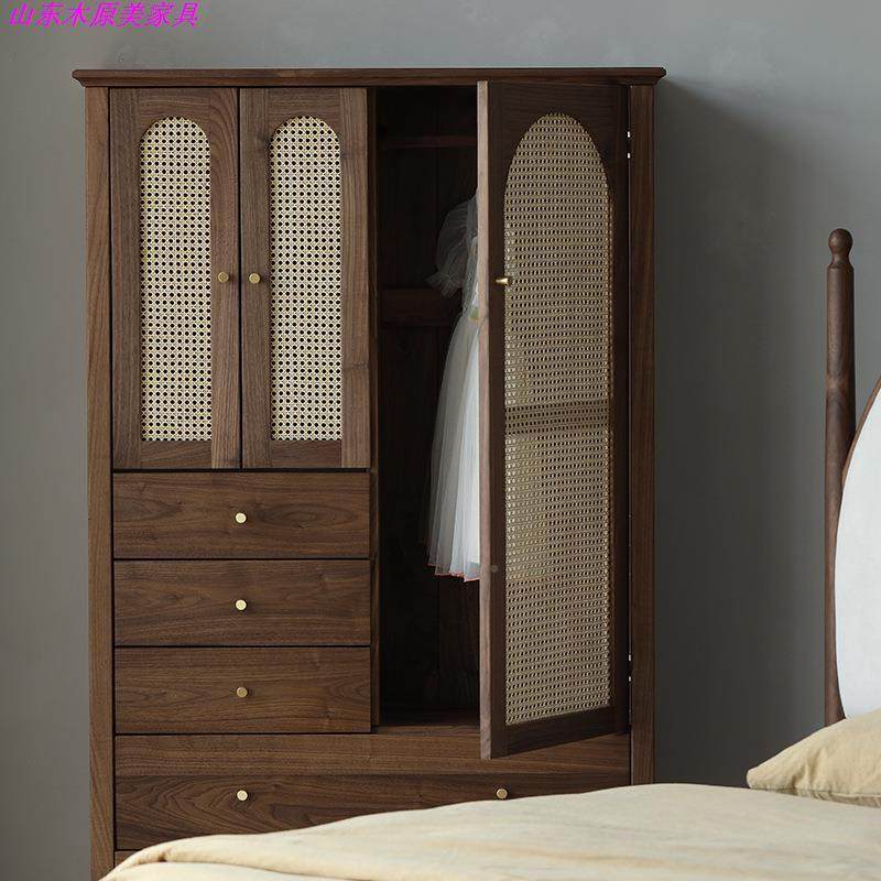 全实木衣柜黑胡桃木柜藤编复风储物原木简约型室衣橱古柜收卧YG-1,美容美体仪器,其它面部美容工具配件,淘宝优惠券,粉丝福利购,淘宝优惠卷