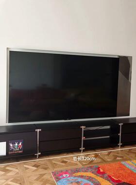 中古风落厅地黑色电视客厅储物柜收纳架客日式组合物GDY柜置靠墙