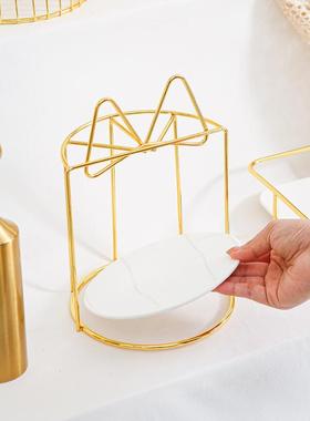 轻婚礼布置铁艺业聚会甜品台白色陶瓷蝴奢开蝶NIF糕结甜点蛋托盘