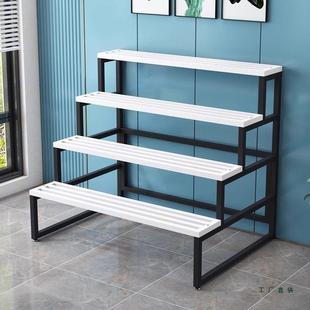 全钢花架置物阳台落地架式 阶梯架带轮户外庭院多客肉花 厅新ERL款