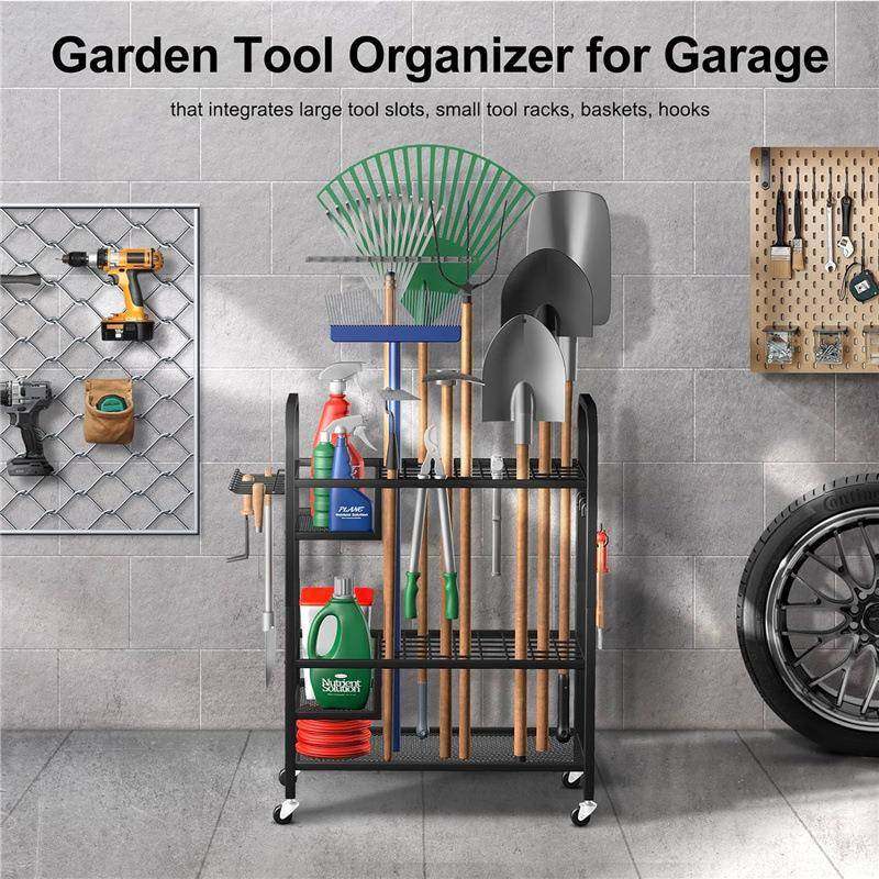 带HH6工子的花园工具收纳架电动具收纳盒具支工架整理储轮物架置,收纳整理,书桌收纳置物架,淘宝优惠券,粉丝福利购,淘宝优惠卷