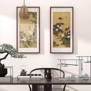 中式 饰名背景壁画SFF高端竖 画客厅玄国关挂画大气入户道走廊过装