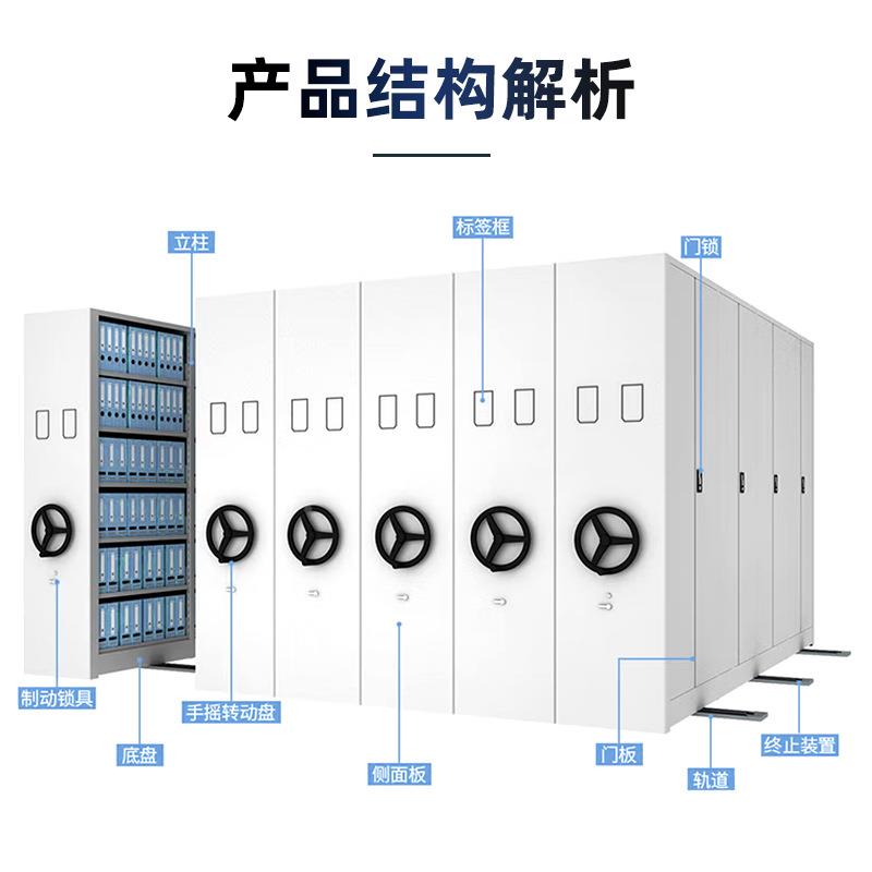 摇手式GZL-MJJ3密集架钢制能资料凭证文件柜柜档案室智移动密集电