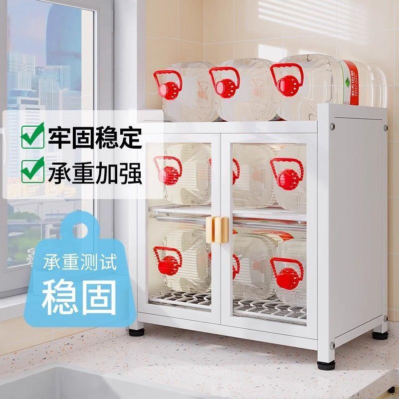置物架台碗盘沥水架碗架家用碗柜碗筷盒柜门双层厨房碗柜多功能