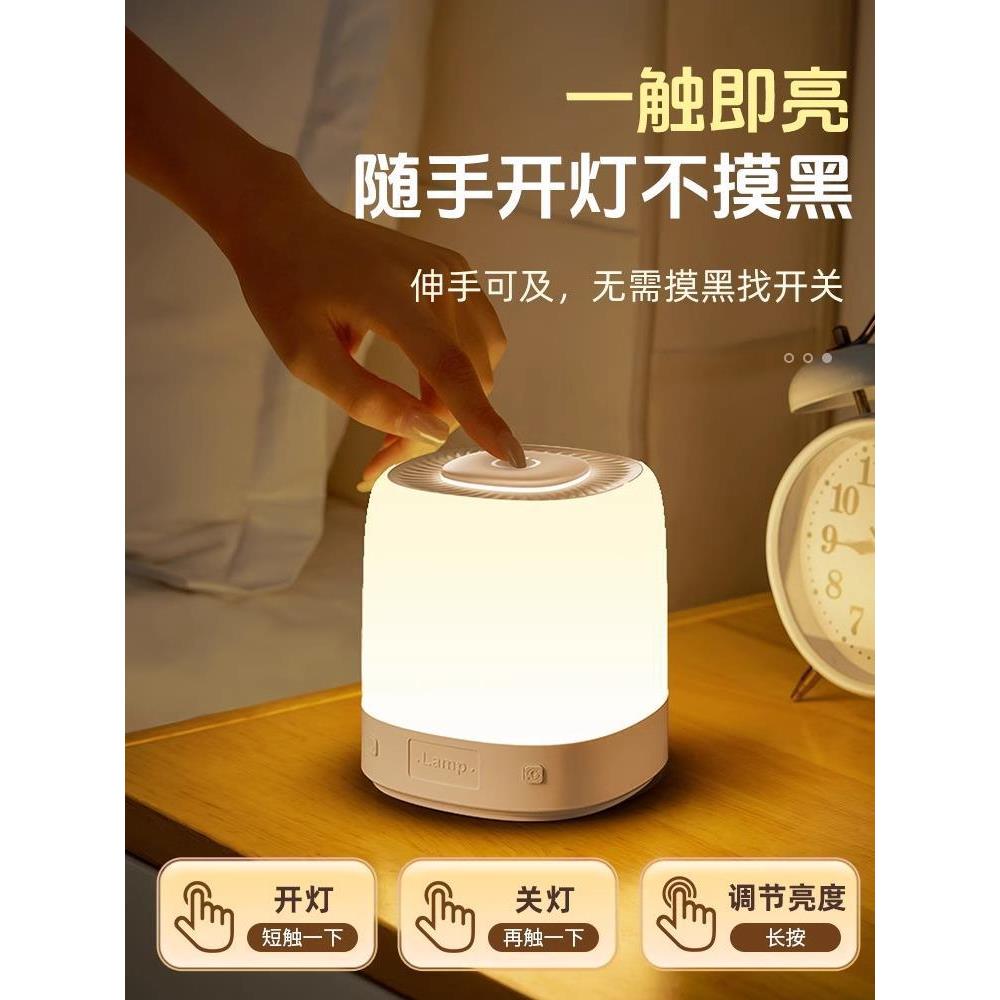 智能人工语音灯小夜灯声控感应卧室床头定时家用台灯2024新款