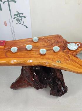 香根雕台实木树根茶几原木客家用厅樟木KIV头茶台树茶桩小型阳台