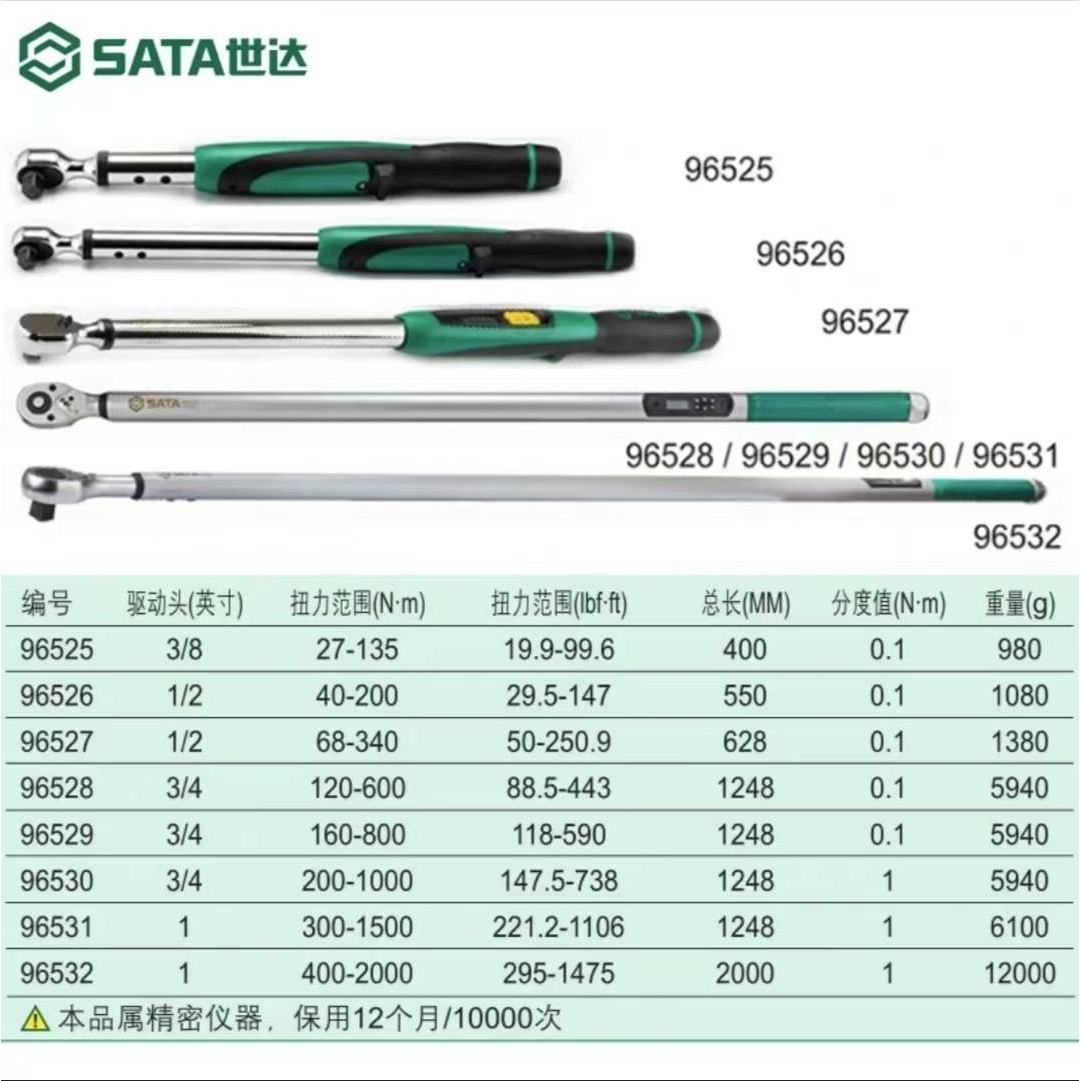 世达电子扭力扳手棘轮工具大中小重型扭矩值数显力矩精准定扭