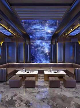 轻奢酒吧T225包厢卡座沙发清吧高吧端V练歌房K夜总会音乐餐茶几组