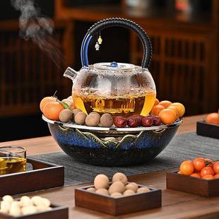 居友家玻璃煮茶壶大容量烧水泡茶专用围炉煮茶家用电陶炉茶壶套装
