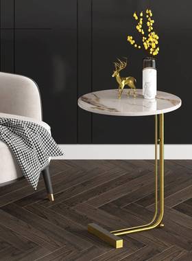 意式轻奢tjs0113岩板店边几动简约现代客厅发沙角几柜家用酒圆形