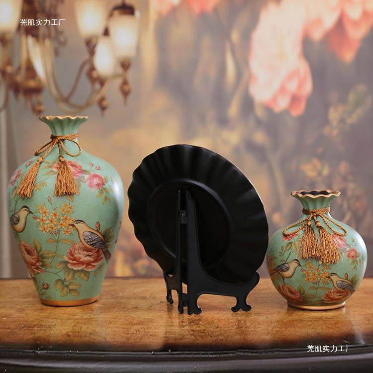 家饰品创意LQO陶瓷花瓶桌欧面摆件客厅酒柜电居视柜式装饰品摆设,橡塑材料及制品,工业陶瓷,淘宝优惠券,粉丝福利购,淘宝优惠卷