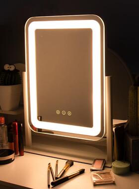 桌面妆镜生产厂带家居台式梳妆镜台783灯家用化卧家室le灯d化妆镜