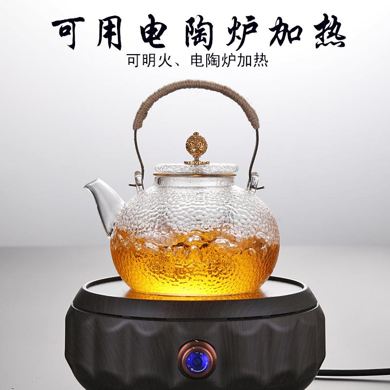 式锤高硼硅玻璃茶纹34732壶日电陶烧水煮茶壶铜把提炉梁壶套装厂
