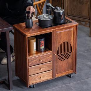 实木移动水柜茶桌茶侧边柜泡茶几台烧办水壶CAO茶一体公室茶柜置