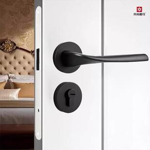 木门门把手分静音磁吸分体锁金色简约静音门锁家体用法复古式欧式