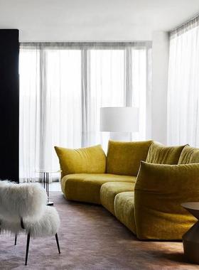 沙发客厅布艺2025年新款师网沙花瓣发红设计异形别墅90432大小户