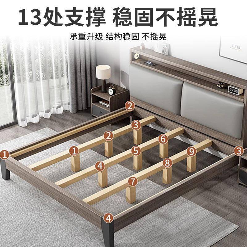 实木床双人见详情1.8x2主卧家用.5米小户型出租房m米民宿1.2简1易