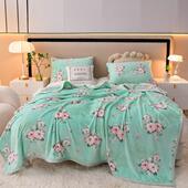 厚双面云室貂绒毯子办公HDD0112午睡毛绒毯盖毯珊瑚加卡通学生宿