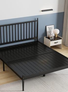 约现代欧式金色网FVV红铁艺床加厚铁床1.2米1.架米单人双人5铁子