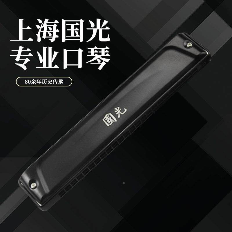 上海国2光口琴24孔专业演奏级复音C调8成XBY人初学者入重音门口吹