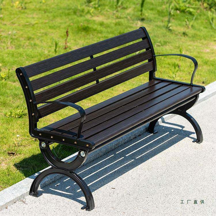 公园椅985户外木椅子防腐木小区锌座合金靠背塑室长外长凳庭院休
