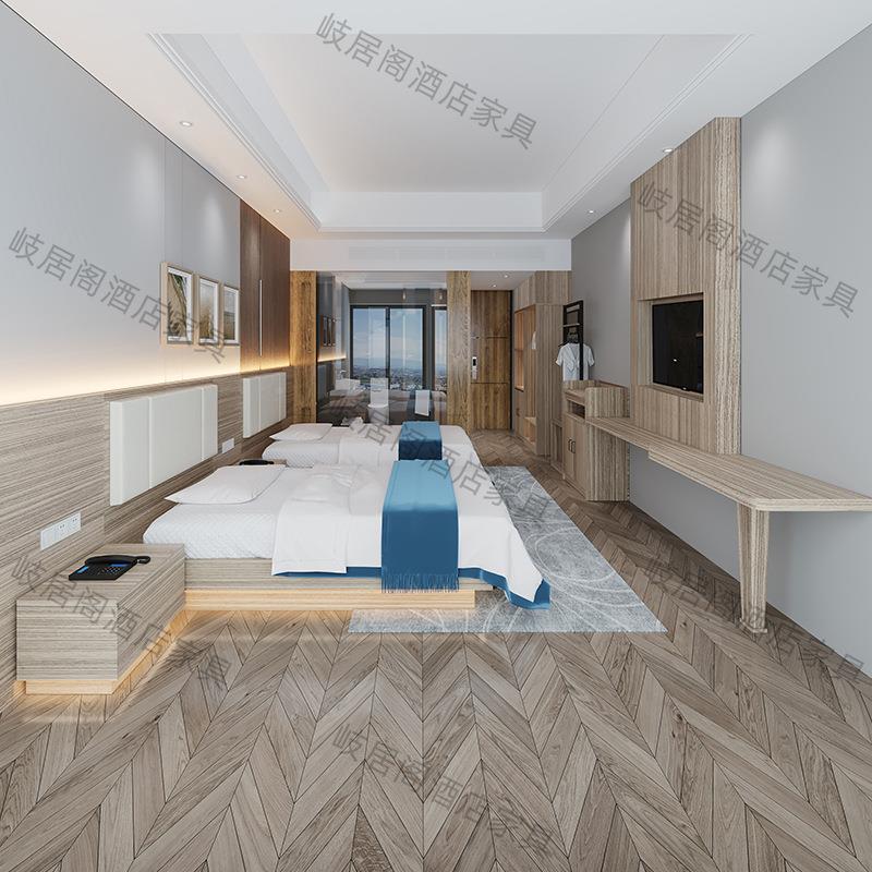 全快捷酒店标JD025间家具套套公宾馆民宿床箱床头柜床屏工厂直房