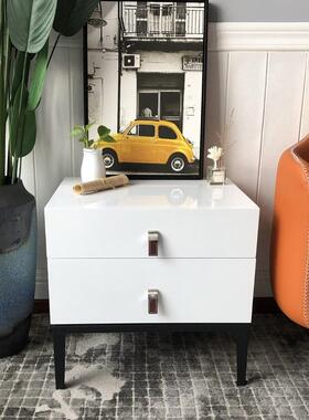 S维A610BHGX现代简单油漆灰色床头柜斯N堪的纳亚无障碍豪0华风格