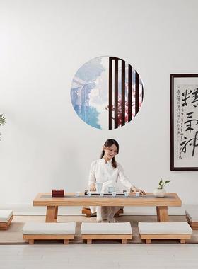 日式全实木茶27288榻榻米酒馆桌小矮桌地飘坐窗台桌桌椅子组合
