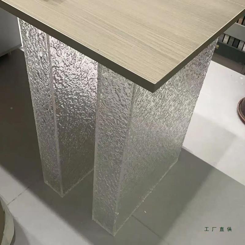渐变克力石头纹桌腿支架吧台支空撑餐桌几茶岛台一字型341亚心水图片