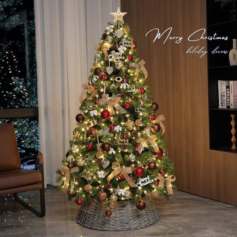 新饰款圣诞树家用大诞型节聖誕樹带灯场景布圣SSZ置手工装品摆件