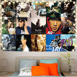 周杰伦Jay背景布专辑海报贴墙装 饰挂毯卧室宿舍房间背景墙挂毯