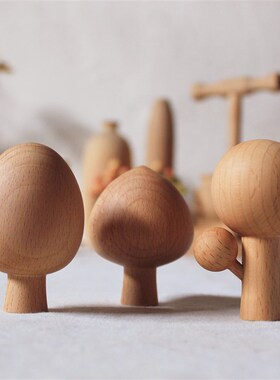 速发实木桌面木摆件 如一手作 整小制作 抽小象树配饰生日礼物