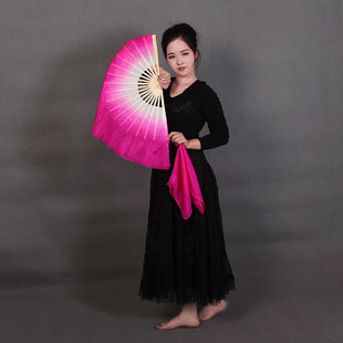 速发扇红正染真丝真蹈扇舞丝+真丝扇子外婆湾玫子晓春三月舞蹈扇