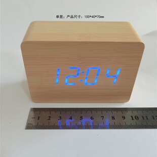 速发新款时尚木头钟厂子钟日期温度显电电子闹钟时钟示家