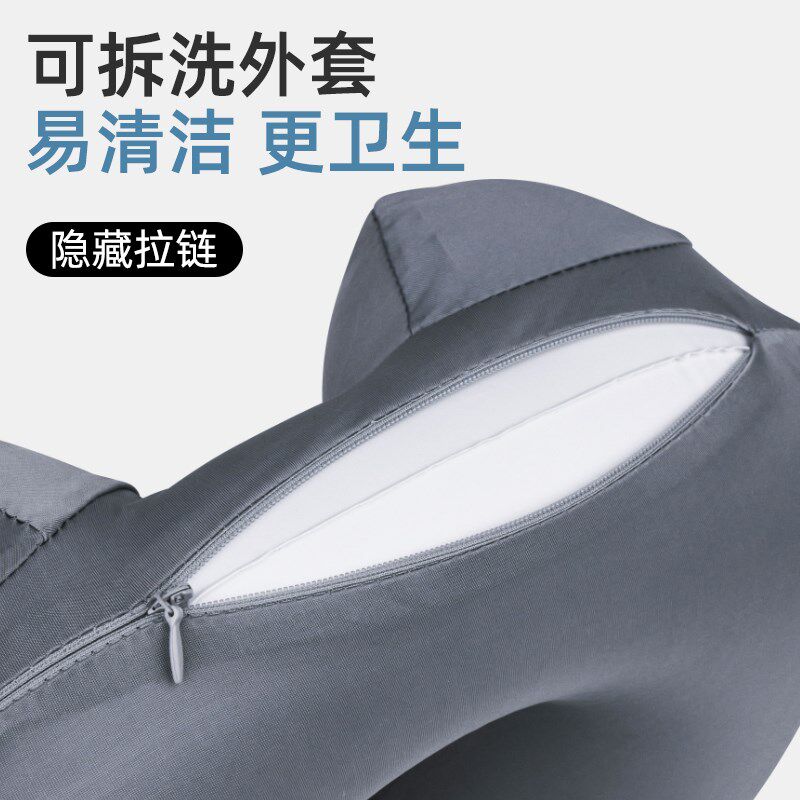 可拆洗按压式充气u型枕头旅行枕便携u形K枕长途飞机护颈枕睡觉神